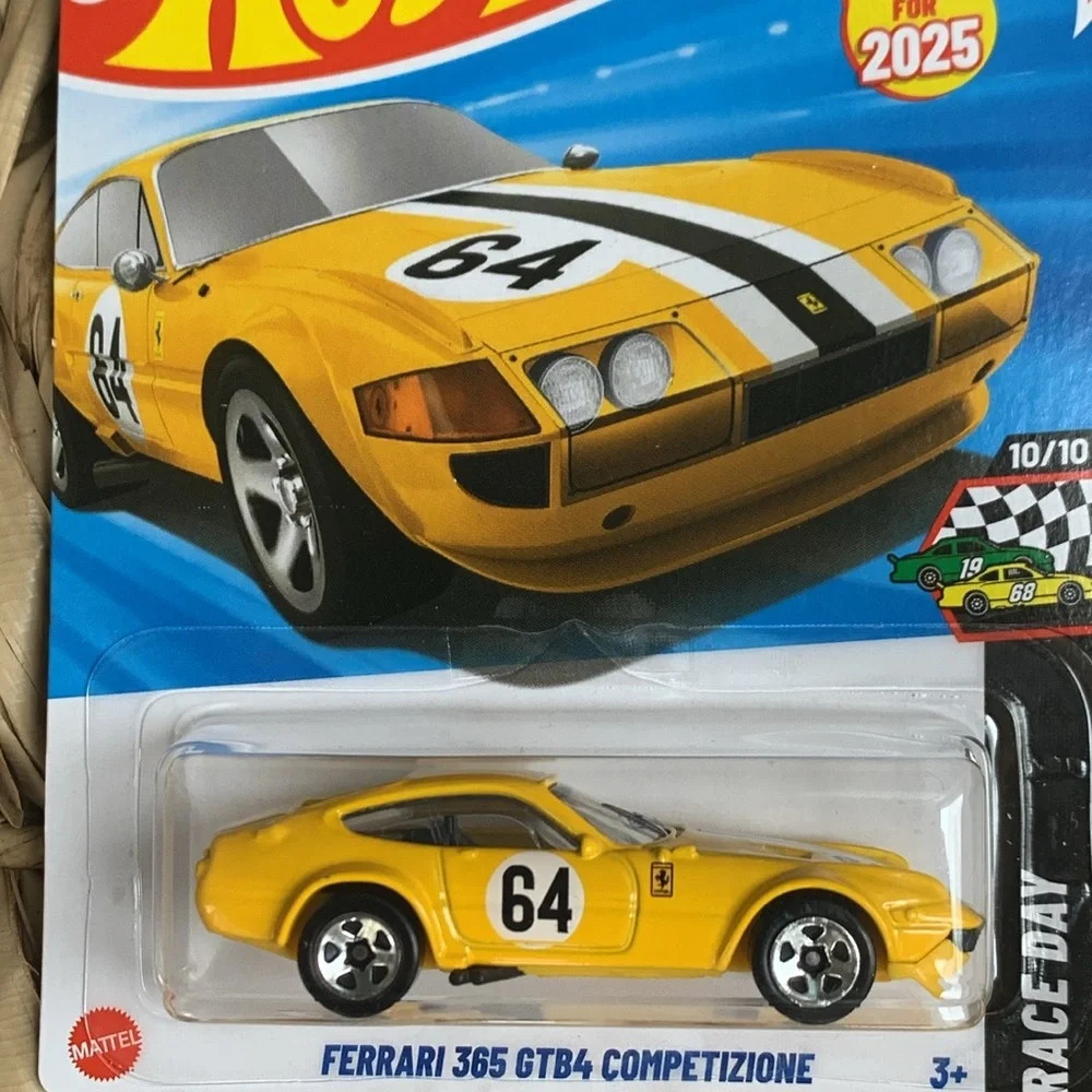 Ferrari 365 GTB4 Competizione Hot Wheels Yellow Race Car Hotwheels Racing New